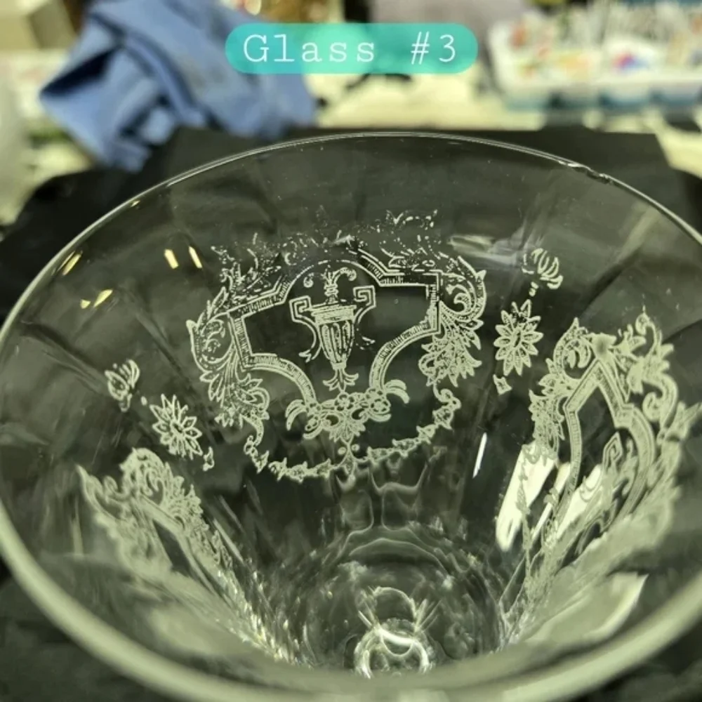 3 Morgantown Glass Co's Virginia Cordial Etched in Clear Wine/Water Glass - Picture 16 of 16